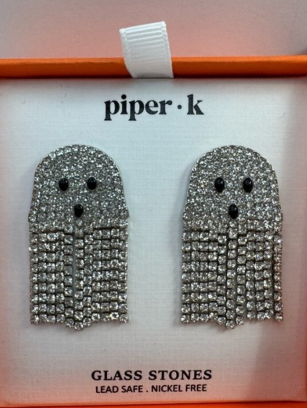 Ghost gem stud earrings BNIB 👻